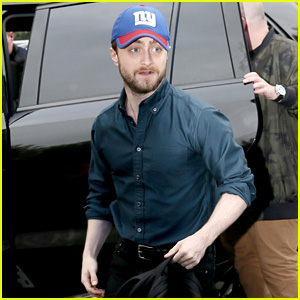 Daniel Radcliffe Heads Into a Radio Interview Wearing a New York Giants Hat!