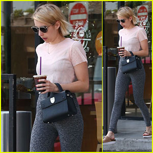 Emma Roberts Steps Out for a Coffee Run in Cute Leggings!