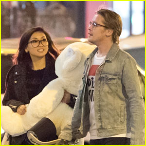 Brenda Song Carries Large Teddy Bear While Shopping With Macaulay
