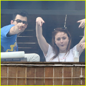 Joe Jonas & Sophie Turner Get Silly While Hanging Poolside