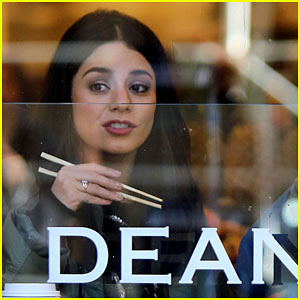 Vanessa Hudgens Gets Her Grub on While Filming 'Second Act'