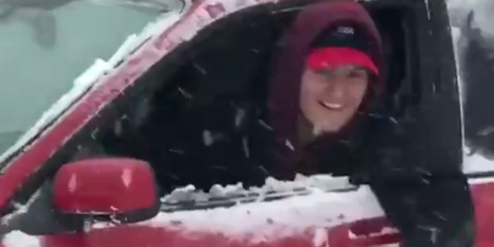 Ansel Elgort Shows Off His ‘Baby Driver’ Skills in the Snow Watch