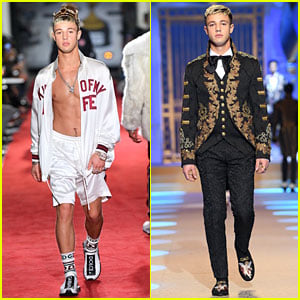 Cameron Dallas is Shirtless Royalty at Dolce & Gabbana Show in Milan