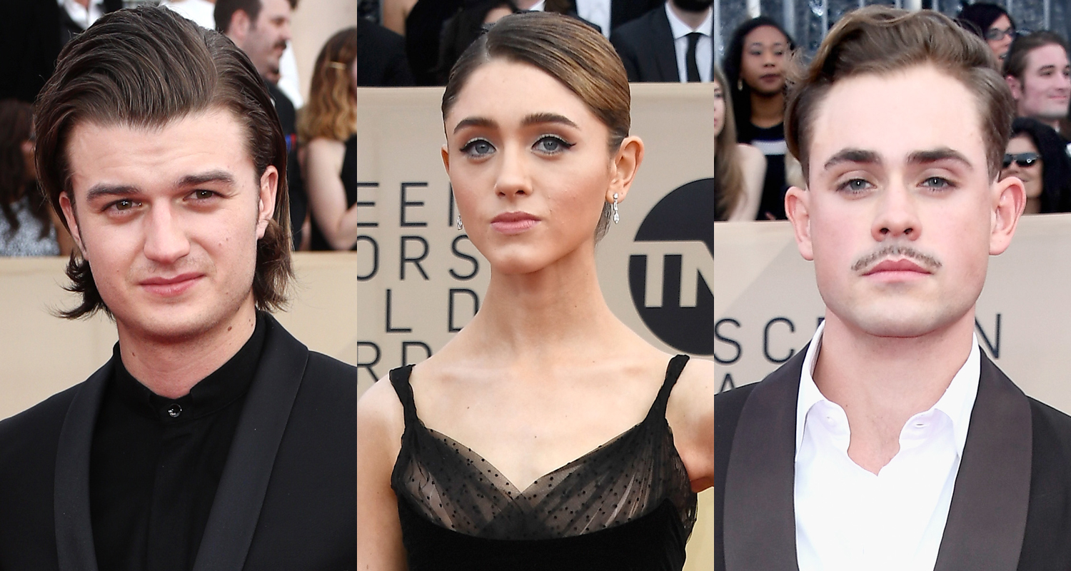 Natalia Dyer Dacre Montgomery Joe Keery Hit The Sag Awards Red