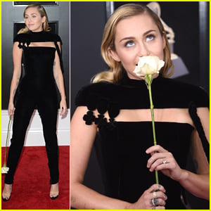 Miley Cyrus Makes Red Carpet Return at Grammys 2018