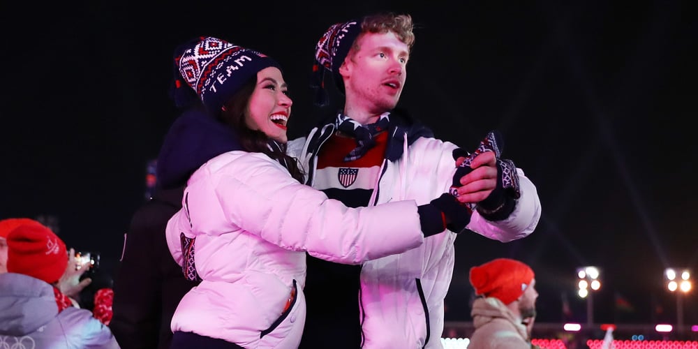 Figure Skaters Madison Chock & Evan Bates Share Sweet Dance During