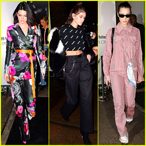 Kendall Jenner, Kaia Gerber, & Bella Hadid Step Out for Off-White x ...