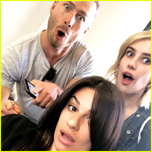 Lea Michele Has 'Scream Queens' Reunion at Hair Salon