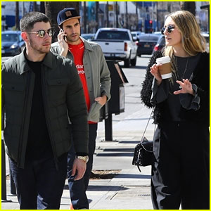 Nick Jonas Grabs Coffee With Friends During Busy Weekend
