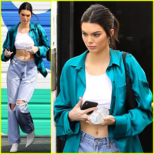 Kendall Jenner Leaves a Studio Wearing Chic Outfit
