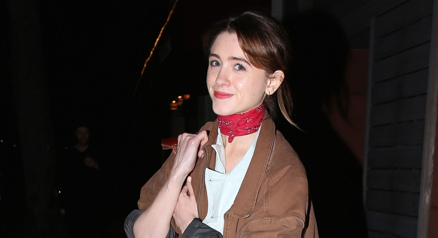 Natalia Dyer Looks Fierce in Red for Sushi Dinner With Male Friend