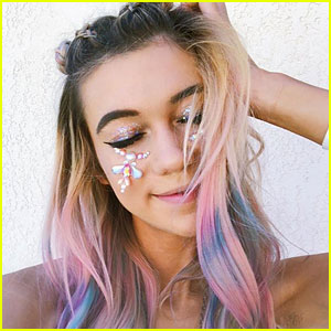 Jessie Paege Models Her Rainbow Mermaid Hair at Coachella