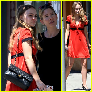Lily Rose Depp Keeps It Comfy Cute In Bright Red Dress Lily Rose Depp Just Jared Jr