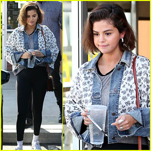 Selena Gomez Street Fashion - Leaves Starbucks in Los Angeles