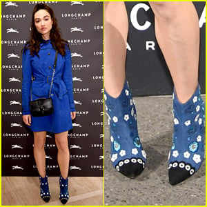 Crystal Reed's Blue Bejeweled Booties Are Everything Your Fashion Heart Desires