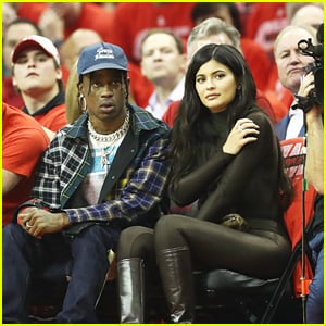 Kylie Jenner, Travis Scott sit courtside at Rockets playoff game