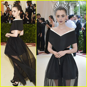 Lily Collins Wears a Crown to Met Gala 2018!