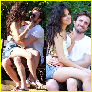 Camila Cabello & Matthew Hussey Snuggle Up at a Park in Spain