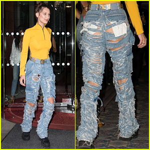 Bella Hadid Rocks Revealing Pair of Blue Jeans While Out in Paris!