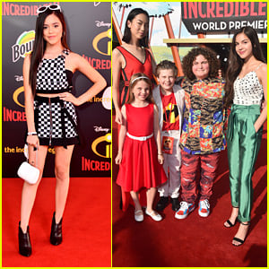 Jenna Ortega Goes Retro at 'Incredibles 2' Premiere with 'Bizaardvark' Cast