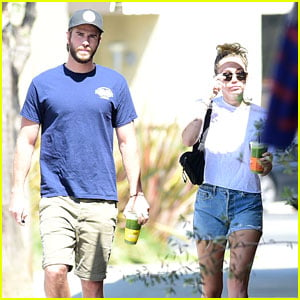 Liam Hemsworth & Miley Cyrus Grab Some Green Juices to Go | Liam ...