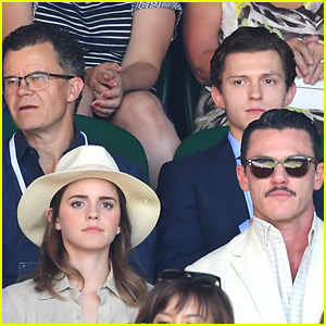 Emma Watson & Luke Evans Meet Up with Tom Holland at Wimbledon!
