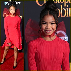 Navia Robinson Wears Giant Red Bow at 'Christopher Robin' Premiere