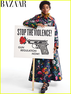 Amandla Stenberg Holds a Sign for Gun Control in 'Harper's Bazaar'