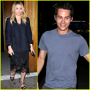 Dylan O'Brien e Chloë Grace Moretz são flagrados juntos na noite