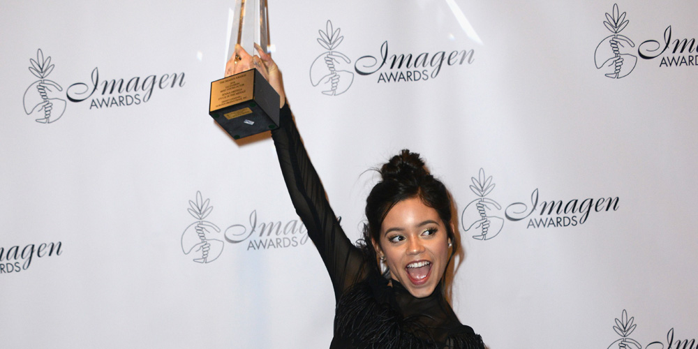 Jenna Ortega carries Blumera 'Conference of the Birds' Necklace Bag to