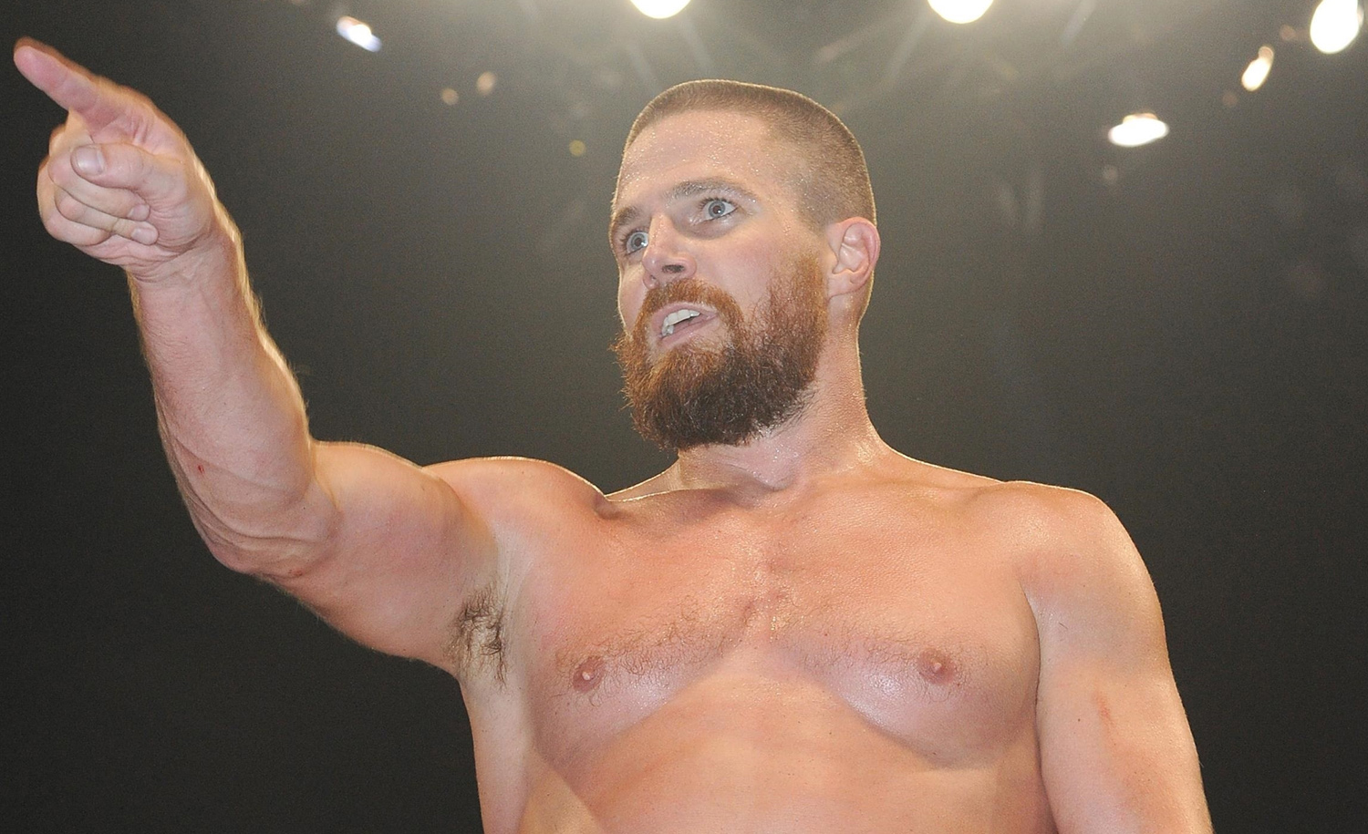 Arrow S Stephen Amell Looks Like A Real Life Superhero In The Wrestling Ring Shirtless Stephen Amell Just Jared Jr