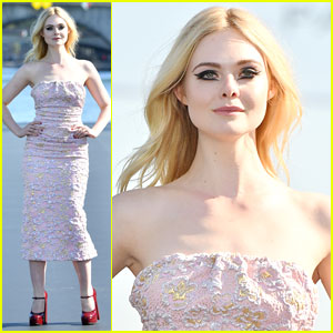 Elle Fanning Walks The Floating Runway at L'Oreal Paris Fashion Show