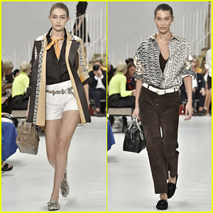Gigi Hadid & Sister Bella Don Snakeskin-Inspired Looks in Tod's Fashion Show