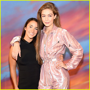 Aly Raisman Meets Gigi Hadid at Brandon Maxwell's NYFW Show!: Photo 1183876   2018 New York Fashion Week September, aly raisman, Bella Hadid, Cindy  Bruna, Devon Windsor, Gigi Hadid, Joan Smalls, Kate