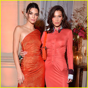 Kendall Jenner & Bella Hadid Slay in Orange Dresses at YouTube's Paris Fashion Week Event