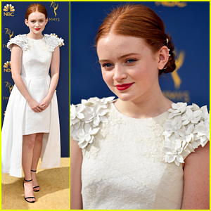 Sadie Sink Is A Vision in White At Emmy Awards 2018 | 2018 emmys, Caleb