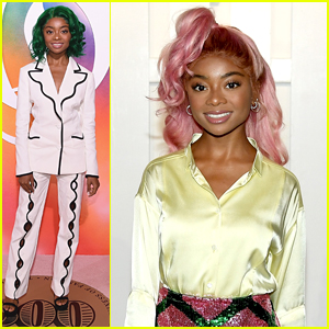 Skai Jackson Tries Out Pink & Green Hair For NYFW! | 2018 New York