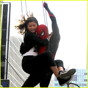 Zendaya Holds Onto Tom Holland While Shooting 'Spider-Man: Far From Home'