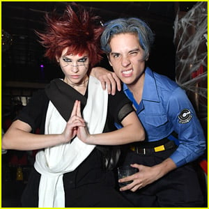 Dylan Sprouse & Barbara Palvin Dressed As Future Trunks & Gaara For Halloween 2018