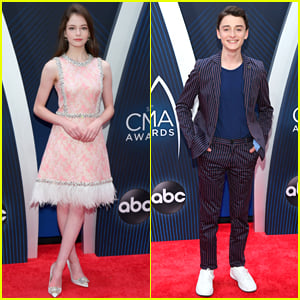 Mackenzie Foy & Noah Schnapp Step Out in Style for CMA Awards 2018!