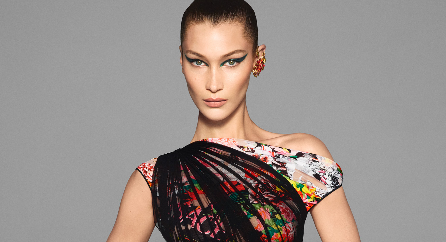 Bella Hadid models for Versace '22 campaign