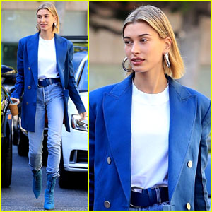 Hailey Bieber Keeps It Cool in Blue While Out in Beverly Hills | Hailey ...