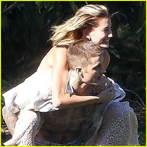 Justin Bieber Gives Hailey Bieber a Piggyback Ride During an Impromptu Photo Shoot!