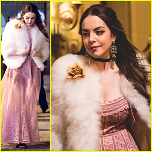 Elizabeth Gillies Films Chic Fashion Scenes For ‘Dynasty’ in Paris