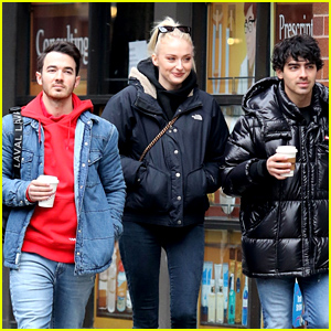 Sophie Turner, Joe Jonas & Kevin Jonas Enjoy a Stroll Through Chilly NYC!