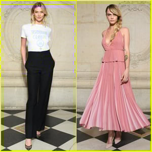 Karlie Kloss & Cara Delevingne Look Chic at Dior Fashion Show!