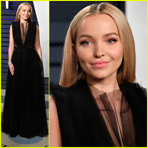 Dove Cameron is Beautiful in a Black Gown at Vanity Fair's Oscar Party 2019