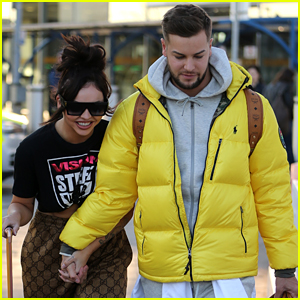 Jesy Nelson Holds Hands With Chris Hughes While Arriving Back From Vacation