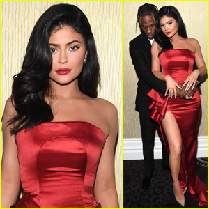 Kylie Jenner Sizzles in Red at Pre-Grammys Party with Travis Scott!