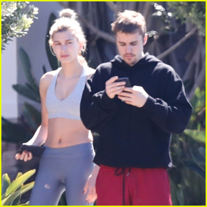 Justin Bieber Relaxes in a Park with Wife Hailey